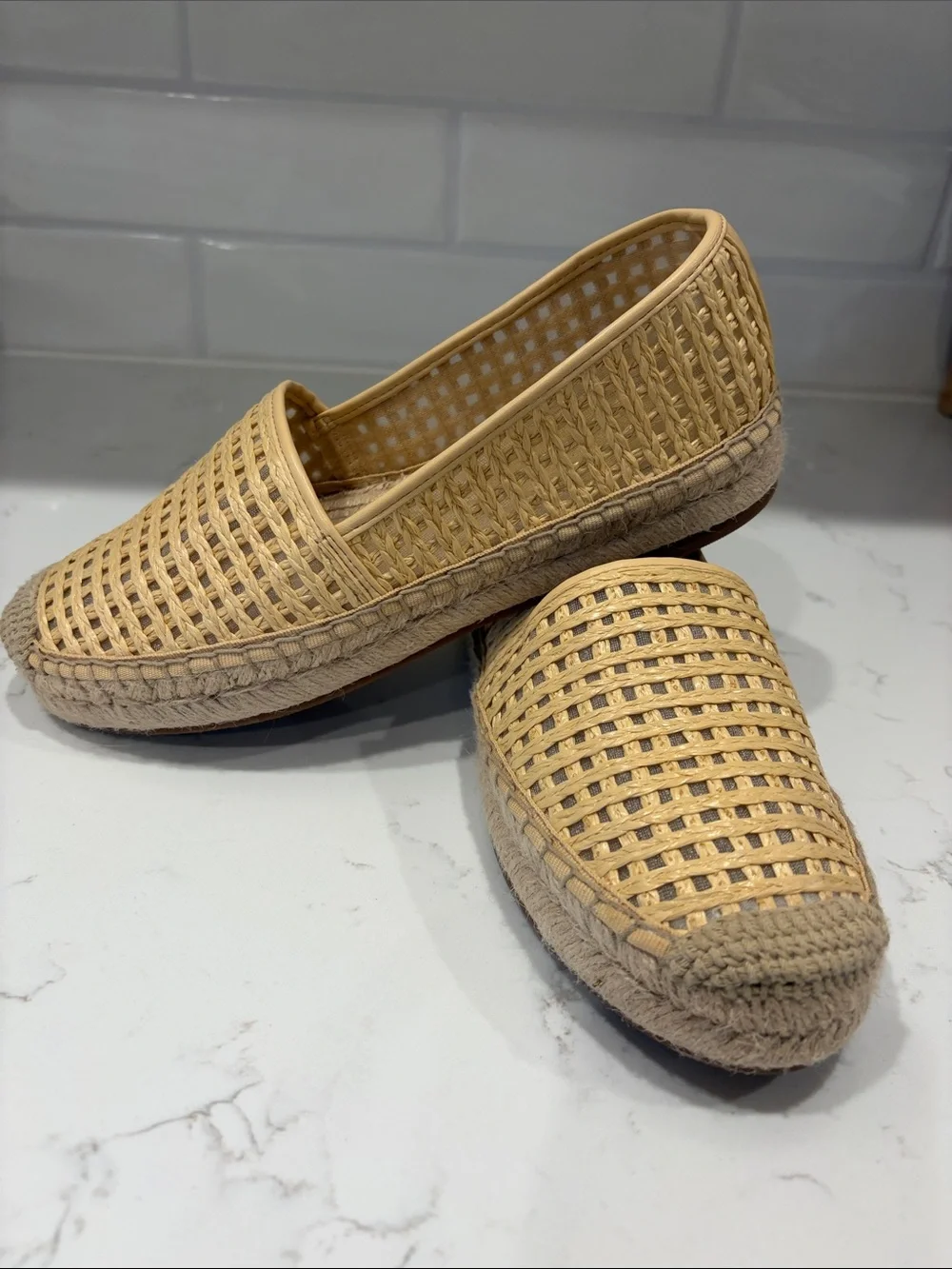 J. Crew Beige Woven Espadrille Slip-Ons